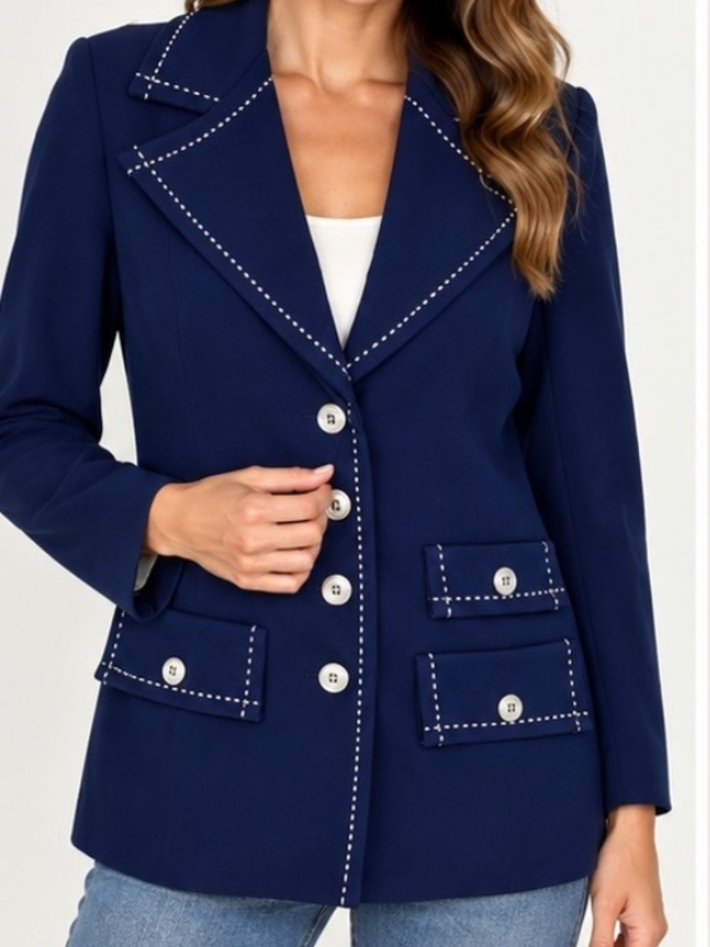Vintage Jack Winter Blue Polyester Blazer